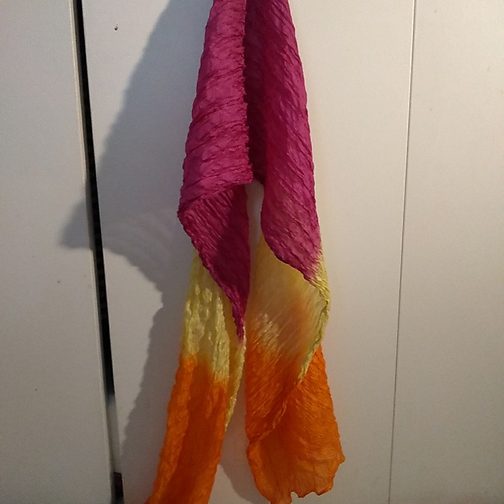Vibrant Pink, Yellow, and Orange Scarf